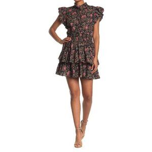 La Vie Rebecca Taylor Chouette Ruffled Metallic Dress